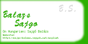 balazs sajgo business card